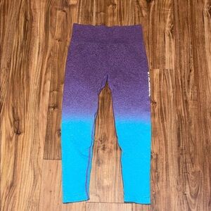 Gym Minute women’s large leggings butt lifting scrunch seamless teal purple nwot